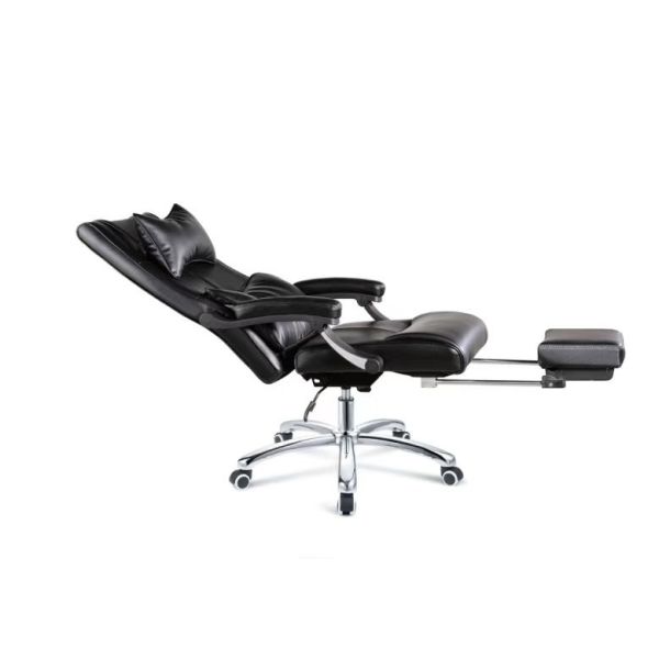 Office Gaming PU Leather Chair Recliner With Footrest High Back