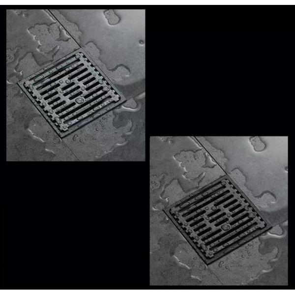 Matte Black Shower Floor Drain 4 Inch With Stainless Steel Material