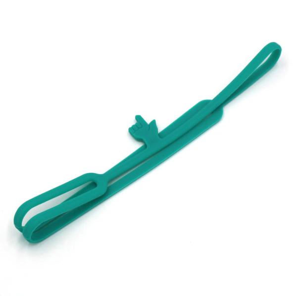 Eco-friendly Colorful Promotional Gift Finger Shape Elastic Custom Silicone Bookmark