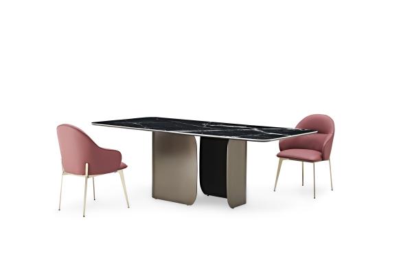 Dining Room Furniture Luxury Rectangular Marble Dining Table Metal Steel  For Home Kitchen