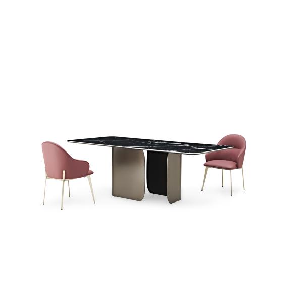 Wholesale Price Restaurant Dining Furniture Light Luxury New Design Dining Table Set Stainless Steel Gold Base Table For Home Warehouse Workshop Home Bar