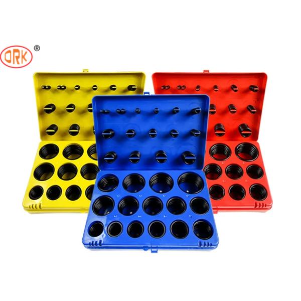 Черные колцеобразные уплотнения 382pcs течебезопасные NBR в красных голубых желтых наборах колцеобразного уплотнения для тележки