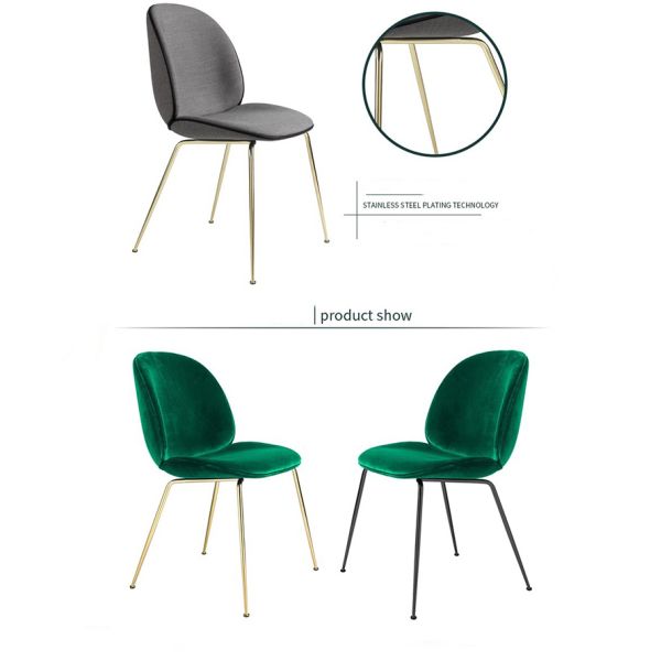Modern Velvet Dining Chair with Gold Metal Legs for Restaurant Cafe Hotel Luxury Seating Furniture Commercial Wholesale