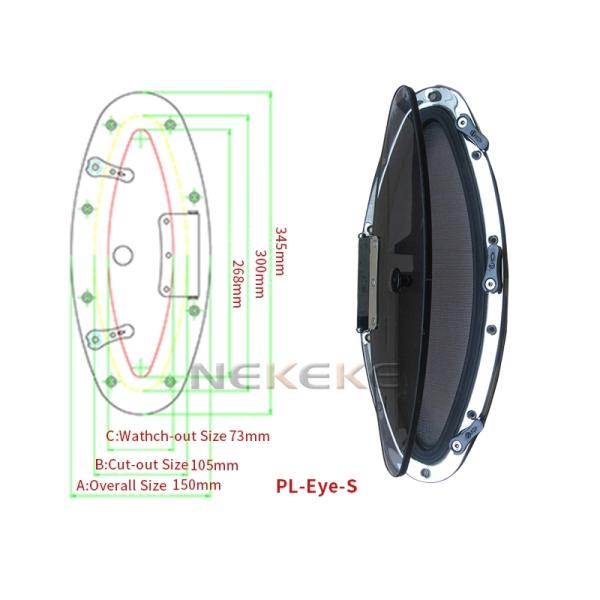 Hublot de pont marin en acier inoxydable 316L avec verre trempé gris fumé de 10 mm