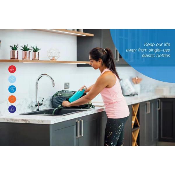 Contemporary Kitchen 3 in 1 Water Filter Tap Hot Cold Water Mixer Filtration Taps