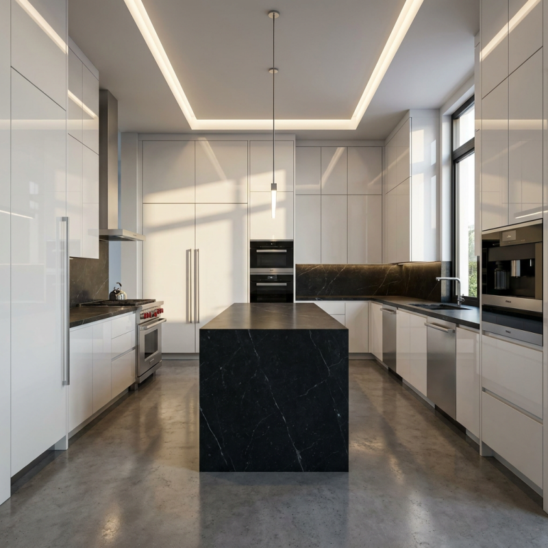 High Gloss White Melamine MDF Sheets Mirror Finish Luxury Series Anti Fingerprint