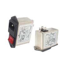 Filtro EMI de entrada C14 IEC Filtro EMI de potência do interruptor vermelho para equipamentos elétricos comerciais