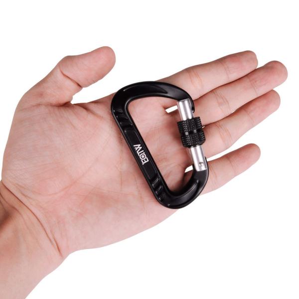 CE Certified D Shape Screw Gate Aluminum Carabiner for Climbing Galvanized Finish