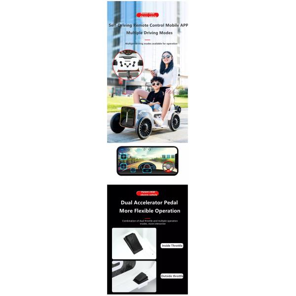 Material de plástico PP 12V coche de juguete eléctrico con control parental y remolque