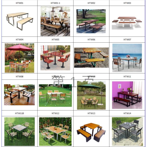 EN840 Certificate L2130mm Metal And Wood Garden Table