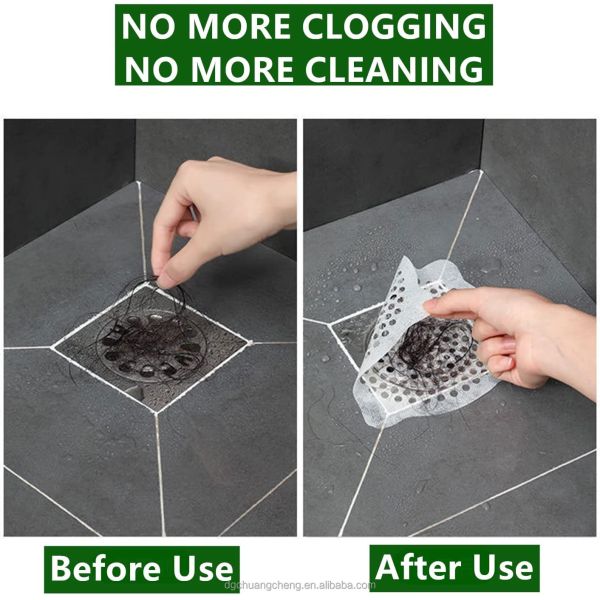 30-Piece Disposable Shower Bathtub Hair Catcher Membrane Fabric Fiberglass Shower Drain Stickers Pack of Membrane Fabric Mesh