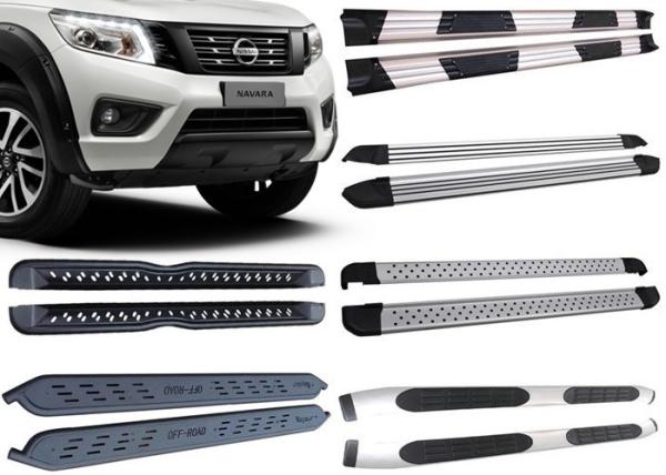 Black And Silver Vehicle Running Boards For 2015 2018 Nissan Navara Pick Up Factories