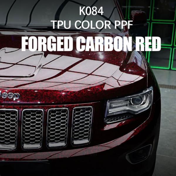 K084 Red TPU Color Carbon Fiber Paint Protection Film Forged Full Body Sticker