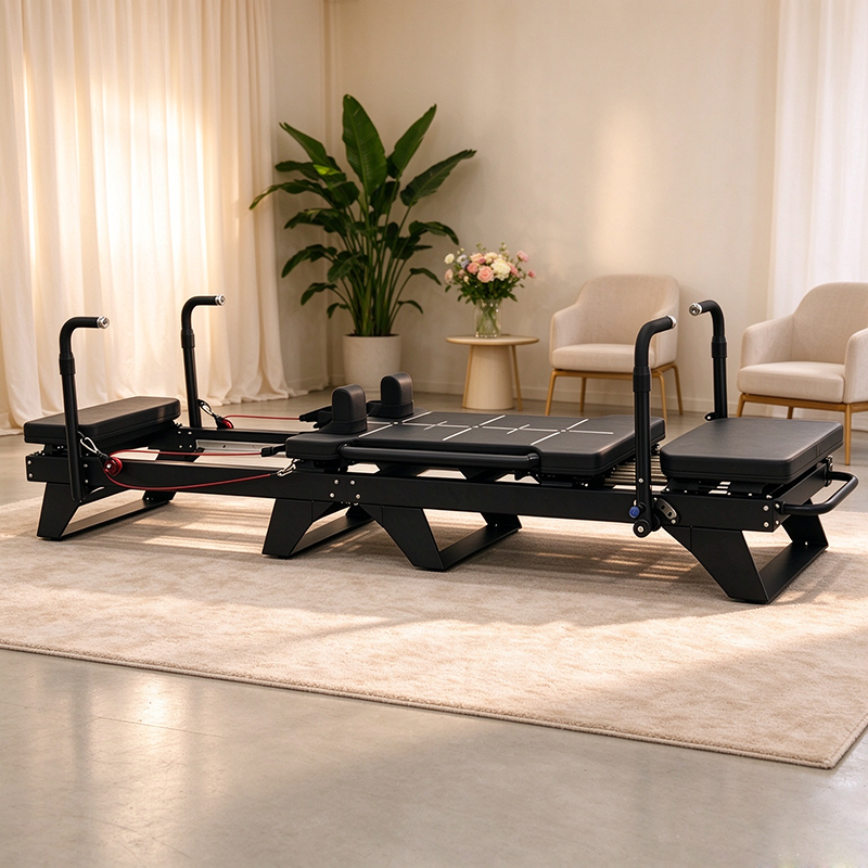Luxury Supermodel Mega Studio Pilates Reformer Machine Carbon Fiber Microfiber Leather