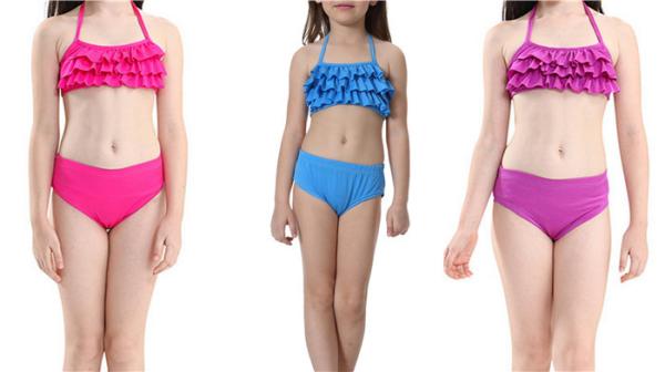 Swimmable Little Girl Mermaid Bathing Suit Sea - Maid Ruffles For Pool / Beach