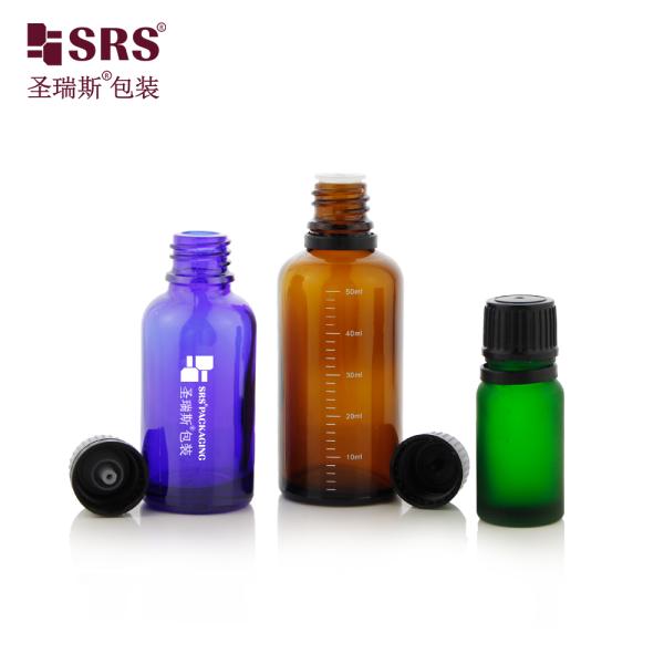 Empty Cosmetic Massage oils Child Resistant Cap Screw Type With Plug Glass Bottles For Oil