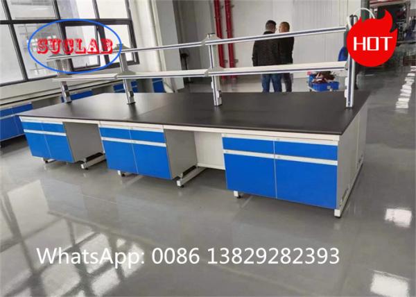Tough Chemical Resistant Chemistry Lab Workbench Laboratory Workbench for School Chemistry Lab with Multiple Cabinets