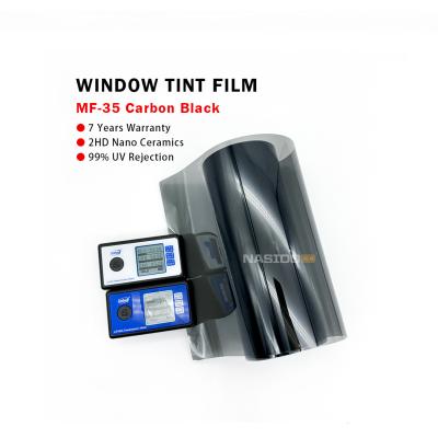 NASIDO MF35 2HD Ventilateur de voiture Film solaire noir Nano céramique Rejet de chaleur Film de fenêtre de confidentialité Film de fenêtre solaire de voiture