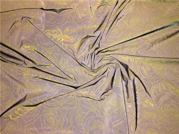 Printed Gold FLowers Garment Leather Fabric 0.15mm For Outdoor Saftey Coat