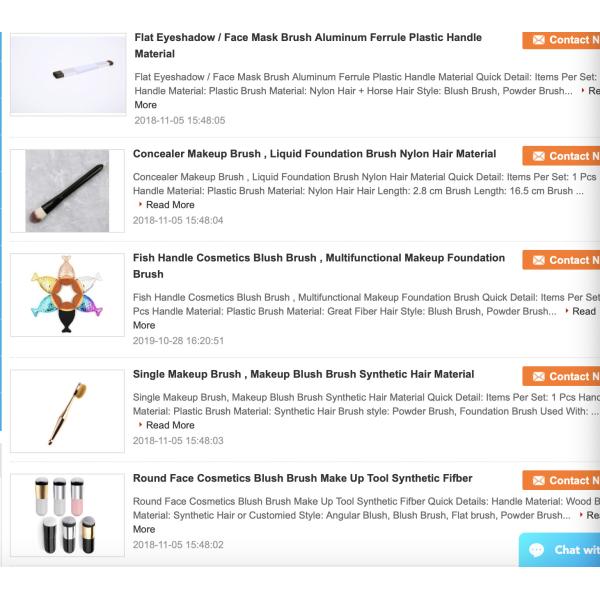 On sale blush and eye shadow integrated aluminum ferrite plastic handle flat brush