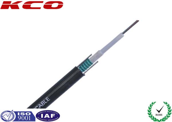Indoor Plastic Fiber Optic Cable , Sm Fiber Cable GYXTW Steel Tape Cover