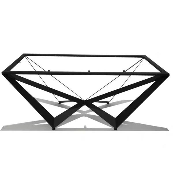 GeoSteel  X Base Industrial Wood Dining Tables  Modern  Rectangle