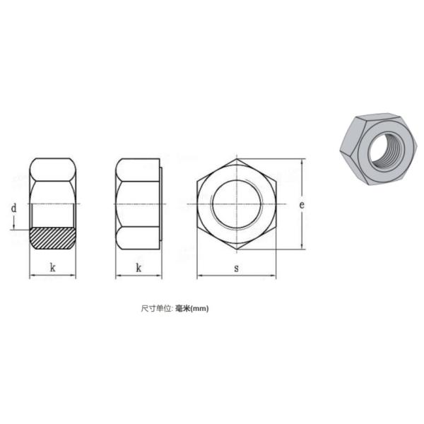 Iso 4032 M8M10M12 гайки шестиугольника крепежных деталей Gr.8 HDG панели солнечных батарей углерода стальной
