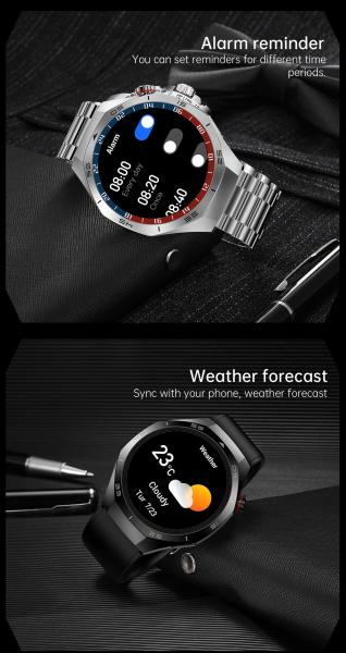 HW95 Smart Watch IP68 1.53inch Sport Watch for Men ECG PPG Fitness Tracker Heart Rate Wristband Round Smart Bracelet