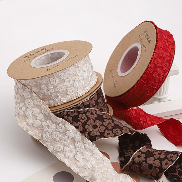 Цветочная кружевная лента из полиэстера 25 мм