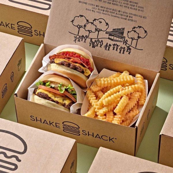 Fast food hamburgers french fries lunch takeout party customization cardboard boxes