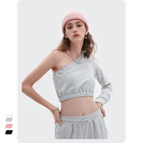Spring Summer Sportswear Tracksuits Off Shoulder Off Navel Off Waist Squat Proof