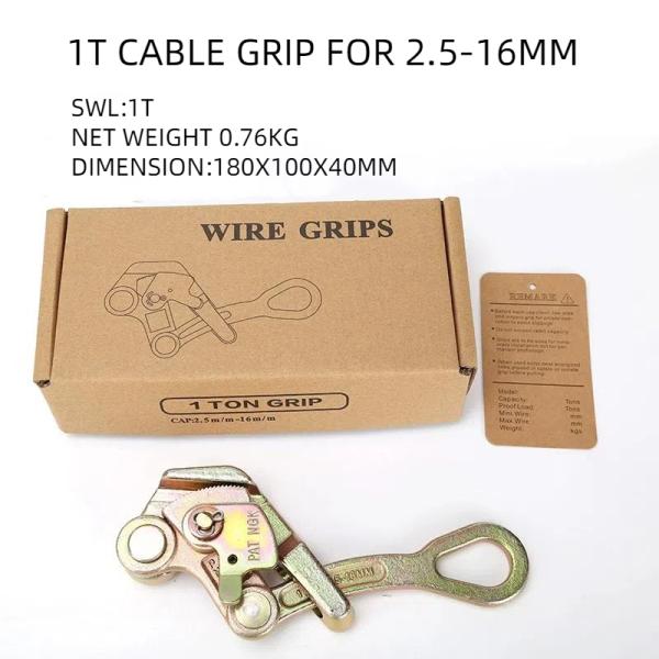 Capacity 2T Cable Grip Tension Wire Grip For Tightening Wire Rope 4-22mm