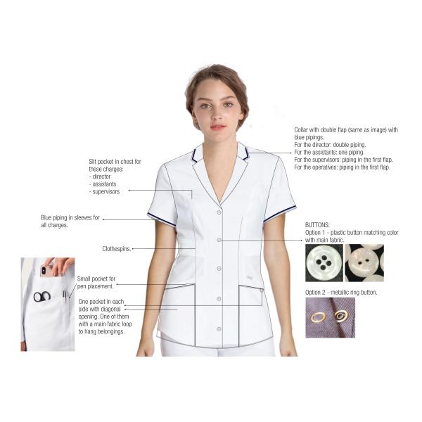 Подгонянное свободное от Морщинк короткой медсестры 42% полиэстер рукава медицинское равномерное противомикробное