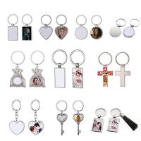 Cadeau promotionnel de publicité Cadeau de clés en alliage de sublimation métallique Blanc Llaveros Personnalisés Cadeau de clés Logo Chaîne de clés métallique personnalisée