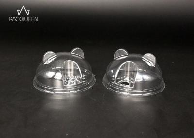 Innovative Clear Coffee Lids , PET Plastic Lids Cat Ears Shaped