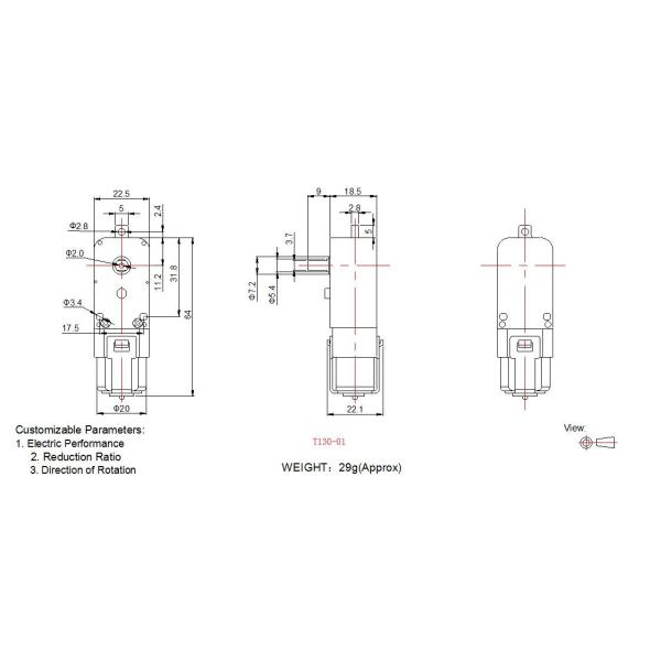 Toys Plastic Gear Motor T130-01 FC 130 12v Gear Motor With Carbon Brush