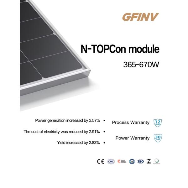 365-670w Photovoltaic Solar Panels With Flat Roof Mounting TUV Certifications