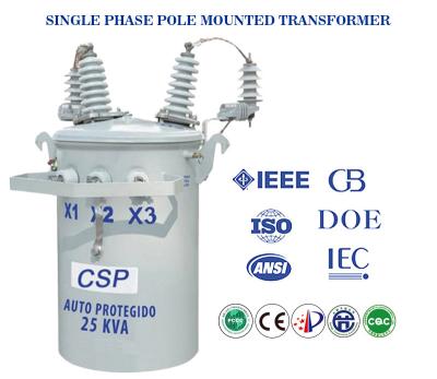 Pole Mounted Step Up And Down Transformer 25 Kva Single Phase Oil Filled Transformer