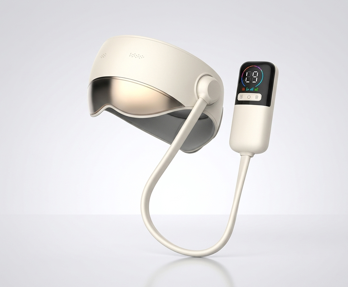 Smart Airbag Eye and Head Massager ZN-521DB - Heated Headband with 4 Modes & Bluetooth Music for Migraine, Eye Strain & Stress Relief