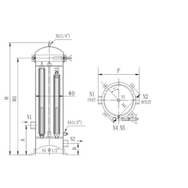 Chemical Cartridge Liquid Filter Housings 10 Inch For Wound Filter / Meltblown Filter