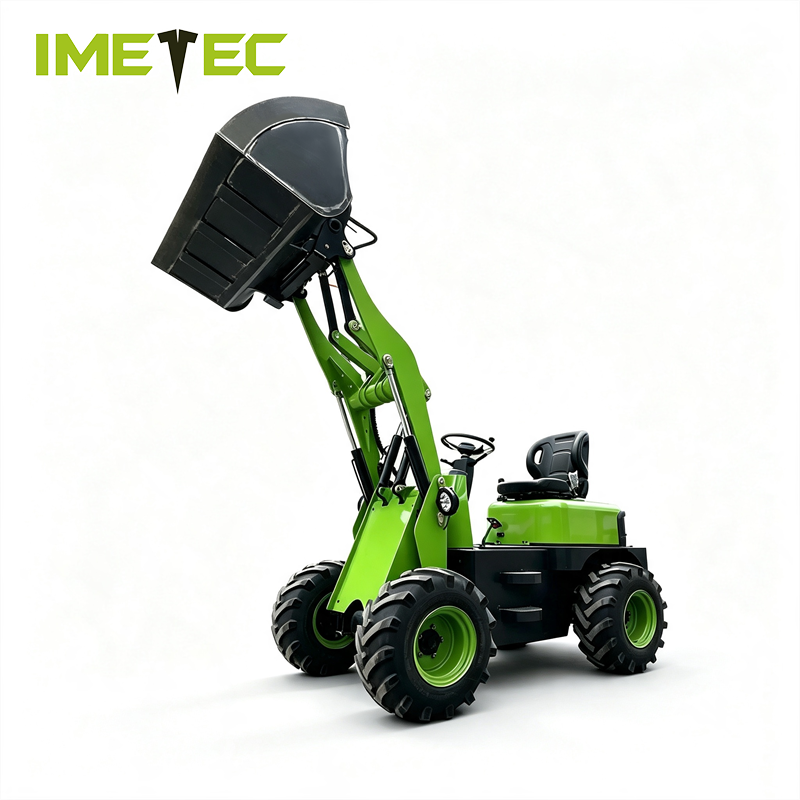 220V Mini Electric Telescopic Handler Forklifts Wheel Loader Lithium Battery Powered
