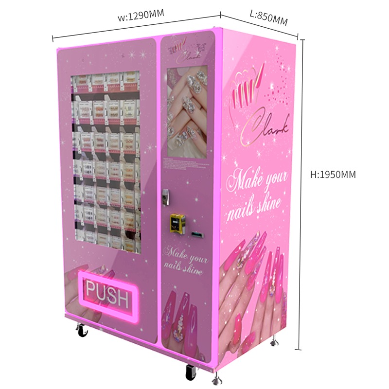 24-hours Beauty Pink Makeup Vending Machine Coin/QR Code/Token Payment System with SDK Function Credit Card Payment System