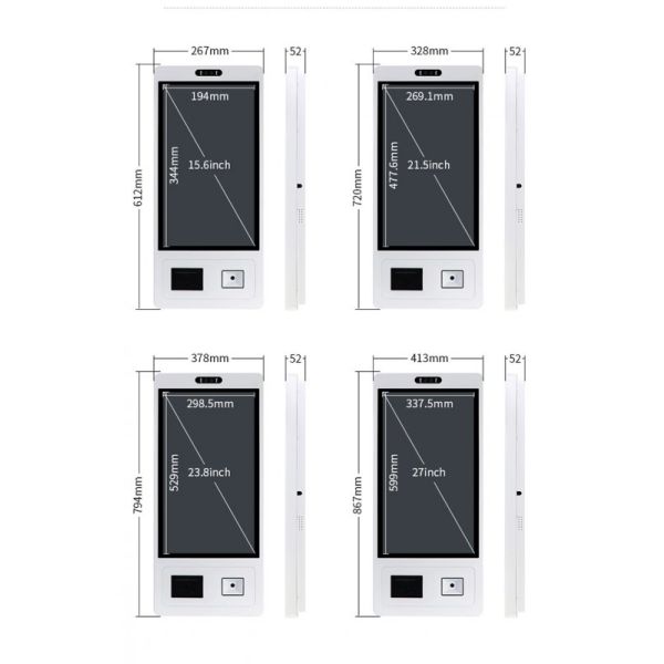 Touchwo 10-Point Capacitive Touch Screen Kiosk with 1920x1080 Resolution and Wall Mount for Self Ordering and Payment