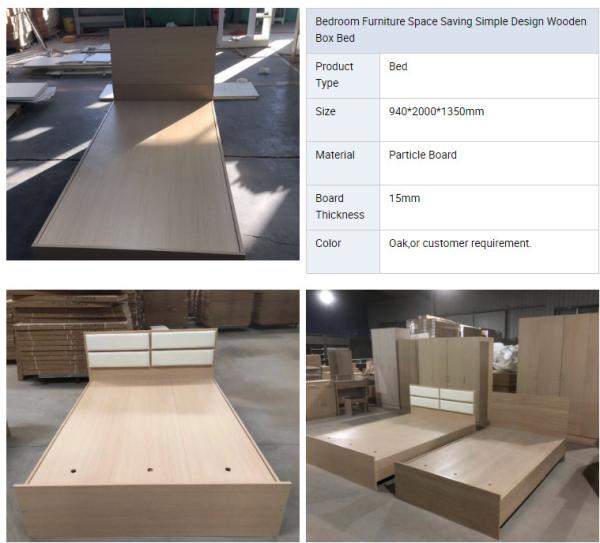 bedroom furniture  space saving simple design wooden box bed