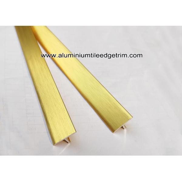 T20 T Shaped Aluminum Extrusion Decorative Profiles / Strips For Door Brushed Gold
