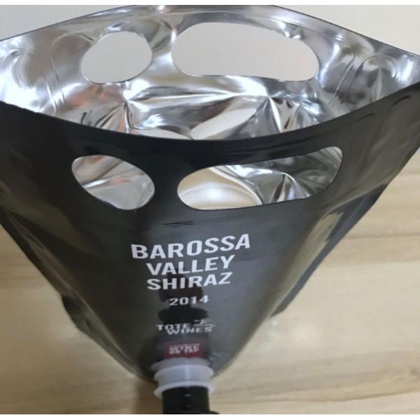 1.5L 2L 3L 5L 10L Aluminum Coated Butterfly Valve BIB Red Wine Bag BiB Bag With Vitop Olive Oil Stand Up Bag With Valve