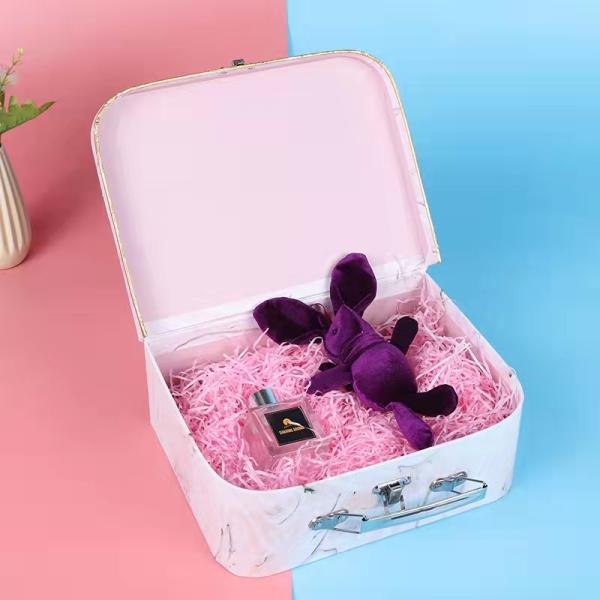 Marble Printed Empty Cardboard Suitcase Gift Box Clothing Birthday Packaging