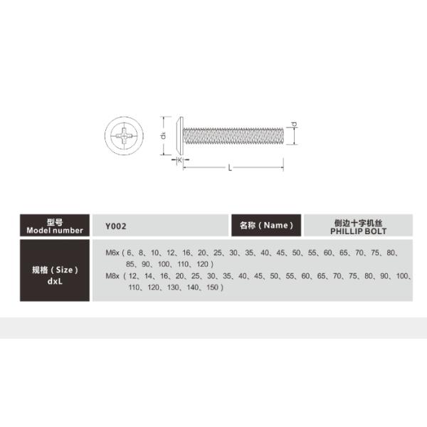 M6 M8 Flat Head Furniture Screw Bolts Customized Size For Joint Connect