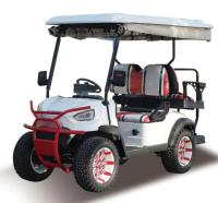 Couleur classique rouge et blanc 2 + 2 batterie au lithium Chariot de golf électrique Prend en charge la personnalisation Certification CE