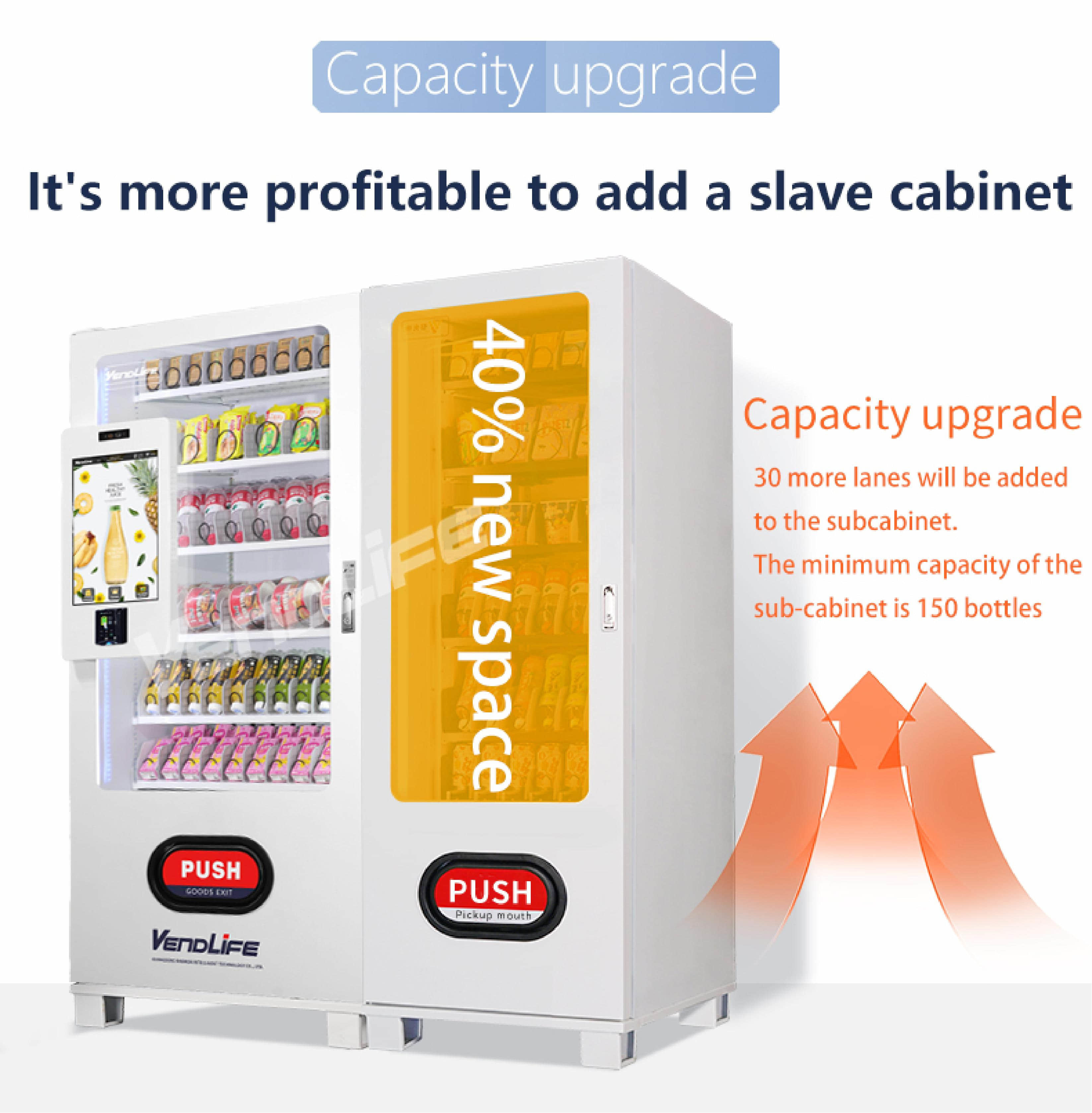 Smart Beverage Vending Machine with 21.5 Inch Touch Screen, Refrigerated Drink Dispenser, Cashless Payment and Remote Management System for Commercial Self Service Retail